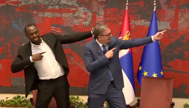 Bolt i Vučić, foto: Tanjug, video, youtube prtscr